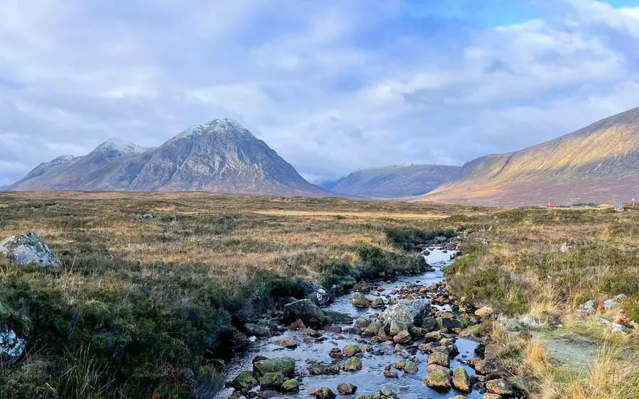 The river and mountains of Glencoe in the Scottish Highlands
