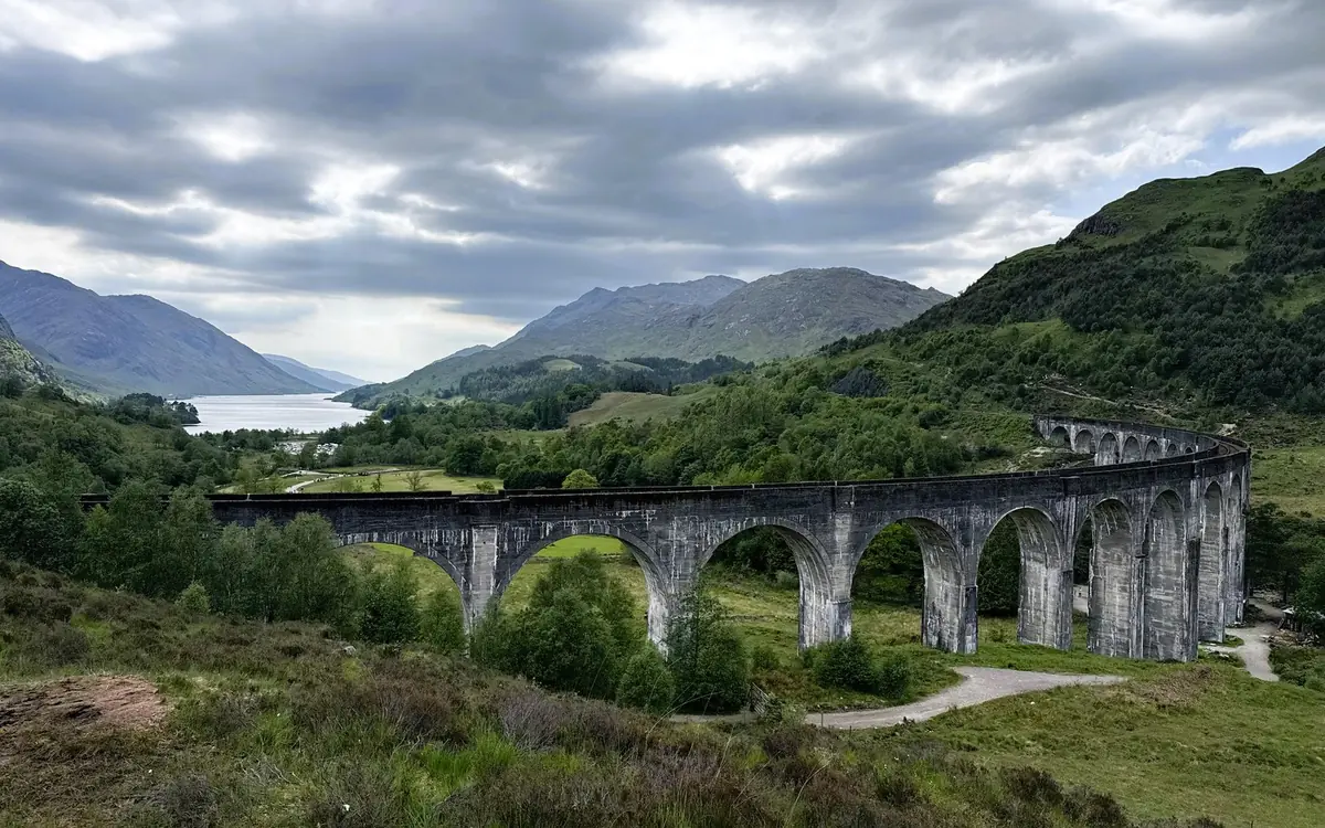 The twenty-one arches of the Glenfinnan viaduct